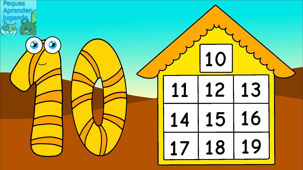 La familia del 10 para niños  Números del 10 al 19  Video de Peques Aprenden Jugando