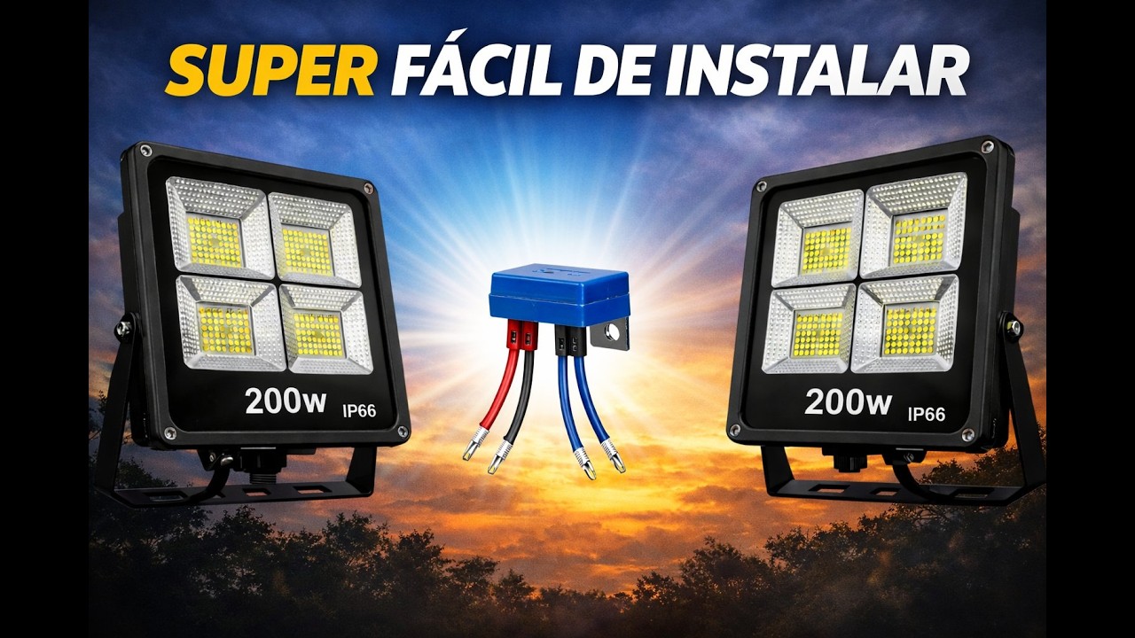 Refletor de led + fotocélula super fácil instalar!