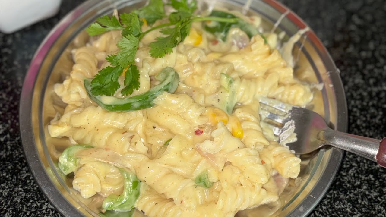 White sauce pasta recipe/ creamy & cheesy white sauce pasta /