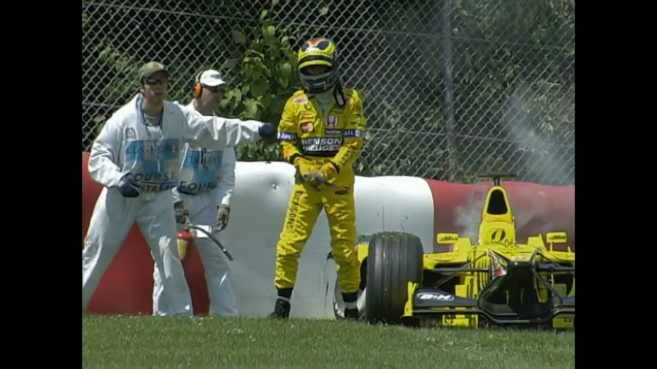 Montreal 2001 F1 FP2: Frentzen crashes (Natural audio) [AI-enhanced]