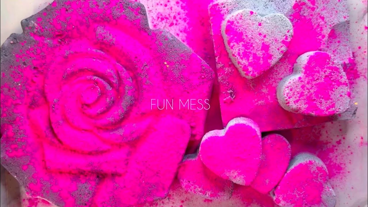 Charcoal Gym Chalk Reforms with Pink Holi Powder ASMR 🖤💖