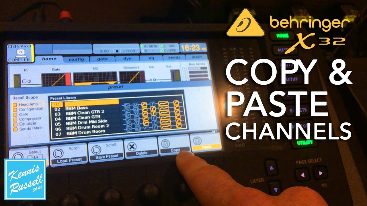 Копирование и вставка каналов | Behringer X32 &mdash; мини-урок