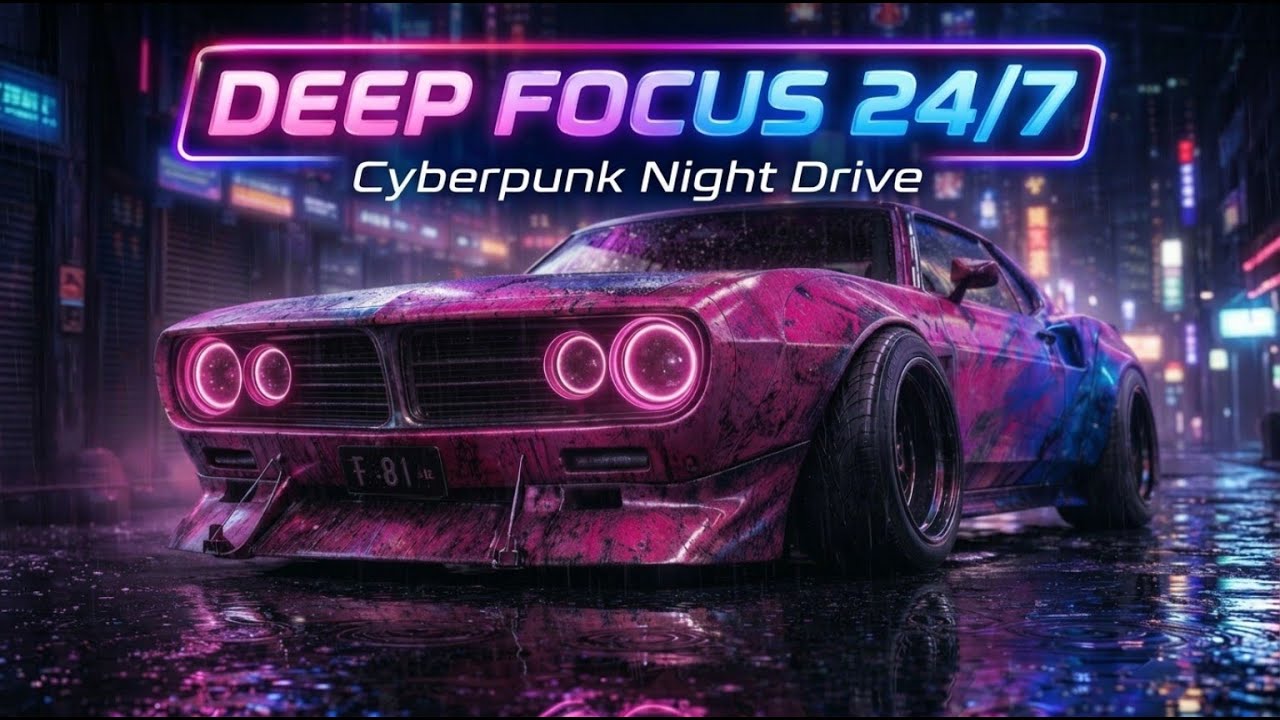 🔴 [24/7 LIVE] Cyberpunk Deep Focus — Ambient Night Drive Music
