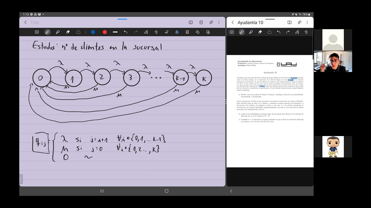 Ayudantía 10: Cadena de Markov Tiempo Continuo