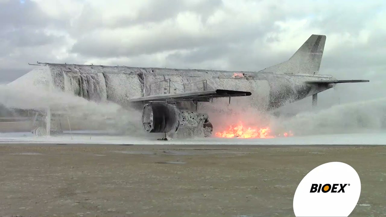 BIOEX ECOPOL A+ fluorine free foam dedicated for aircraft fires at C2FPA training center