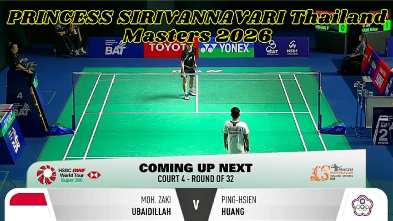 Zaki Ubaidillah vs Huang Ping Hsien | Thailand Masters 2026 Round of 32 Badminton