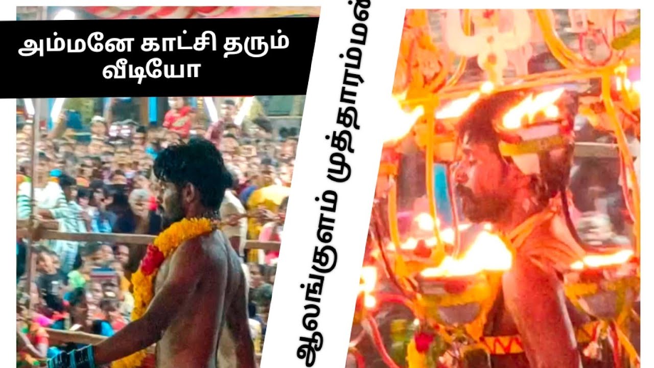 பூக்குழி திருவிழா... 30 sec நெஞ்சை நிமிர்த்தி அசதரனமாய் நடந்த இளைஞர் ஆலங்குளம் முத்தாரம்மன் கோவில்