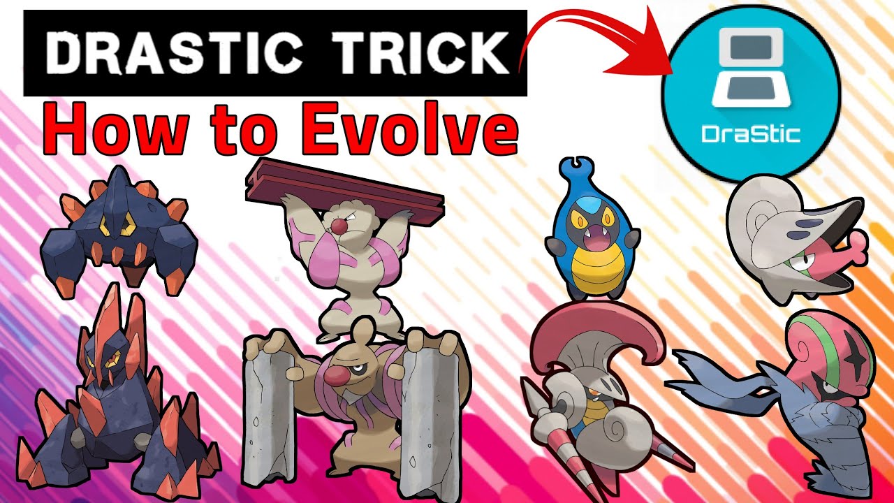DRASTIC TRICK: Pokemon BW & B2W2 | How to Evolve Boldore,Conkeldurr,Shelmet & Karrablast