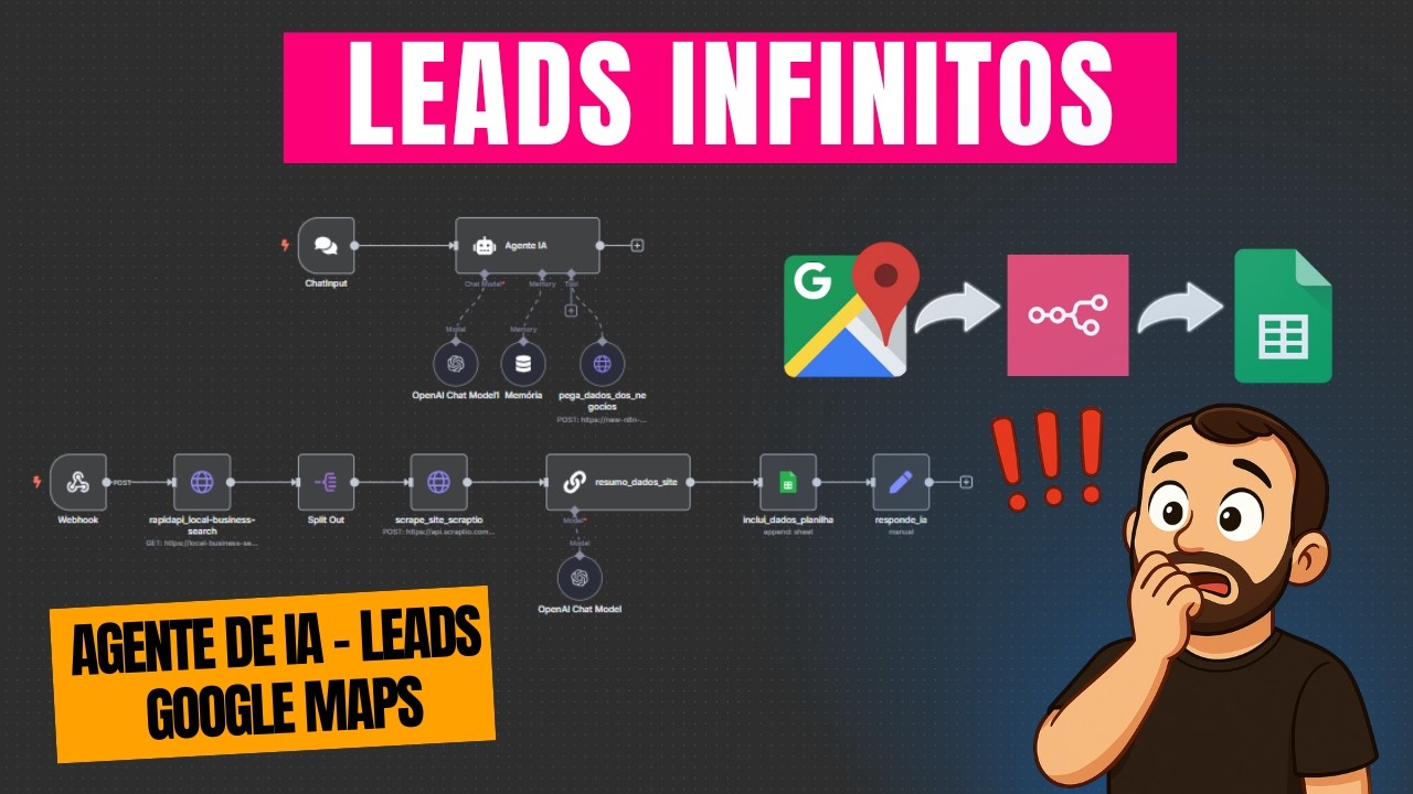 Eu Criei um Agente de IA com n8n e Extraí Leads Ilimitados do Google!