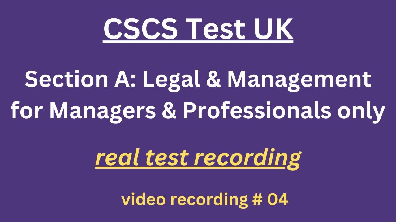 CSCS Test UK 2024 | CSCS Card UK | CSCS Test for Managers & Professionals| #legal #and #management