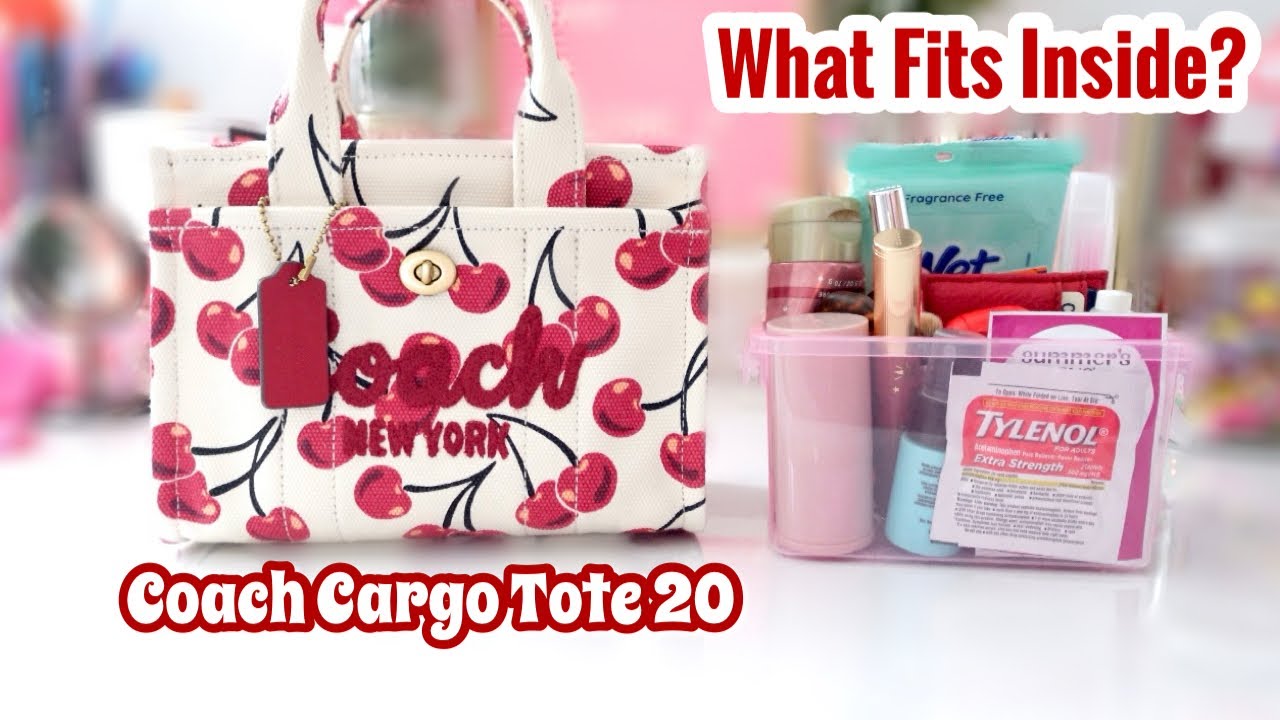 PACKING MY COACH 🍒 CHERRY 🍒 CARGO TOTE!! (Using the PERFECT SIZE bag insert 👌🏽)