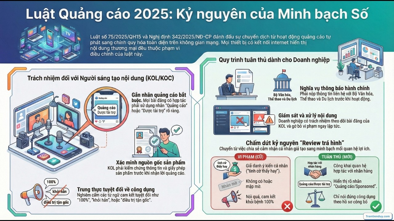 LUẬT QUẢNG CÁO 2025 -2026 : KỶ NGUYÊN CỦA MINH BẠCH SỐ | Những Điều KOL & DN BẮT BUỘC Phải Biết