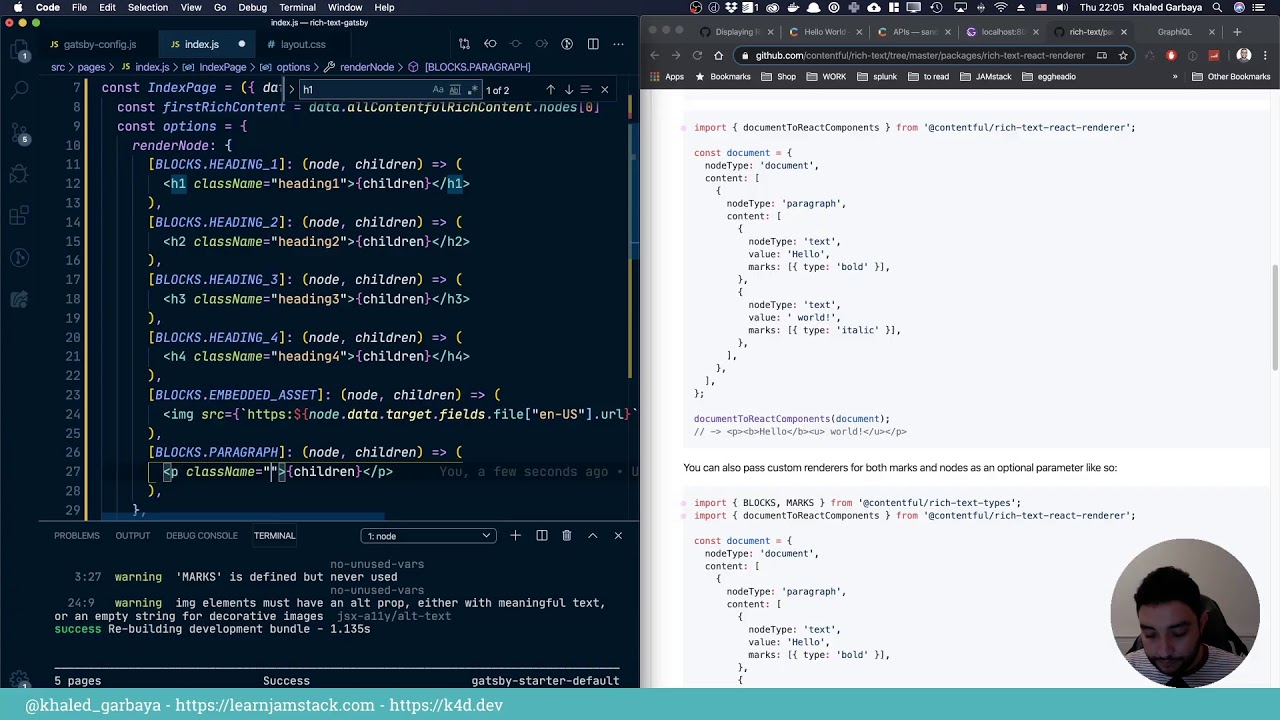 How to render Contentful Rich Text data in Gatsby