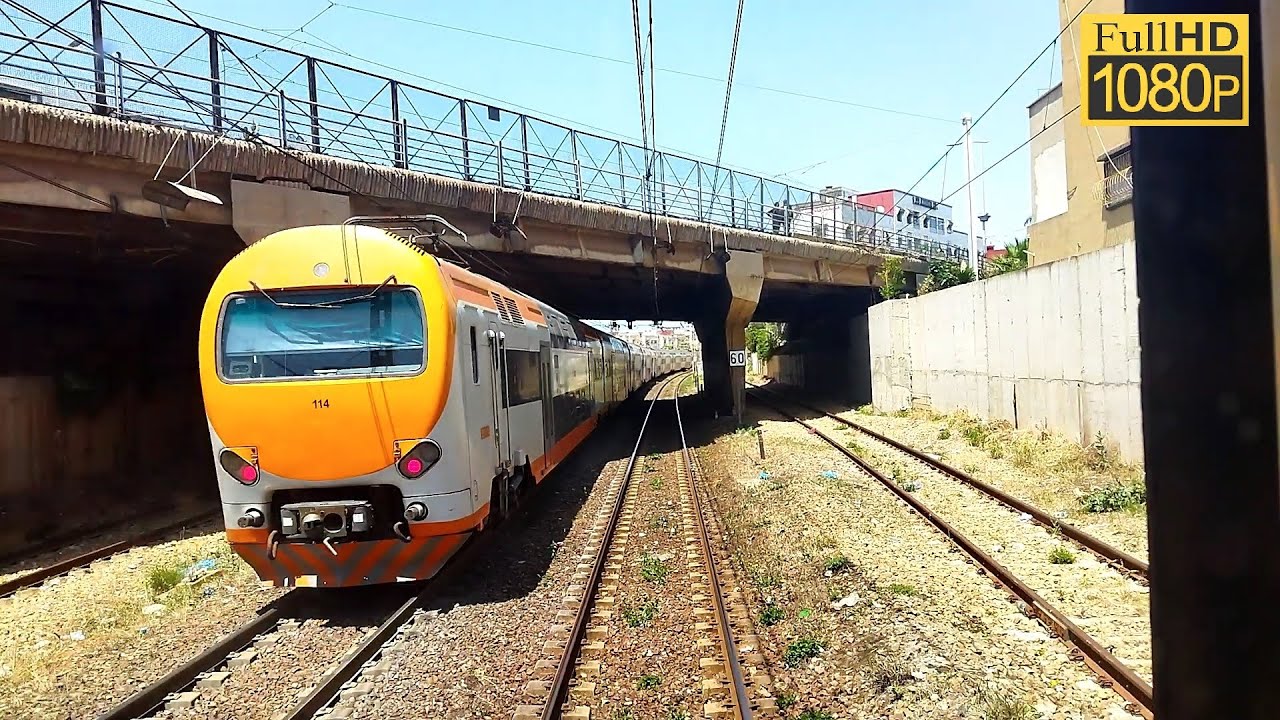 Trajet entre Kénitra et Salé-Ville train Atlas-120, assuré par la E-1480.
