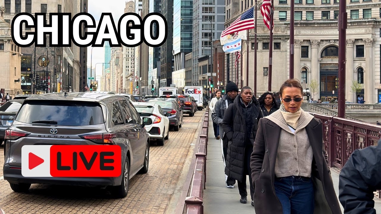 LIVE Chicago Spring Season Walk On Monday | April 6, 2026) 48&deg;F No Talking City Sounds