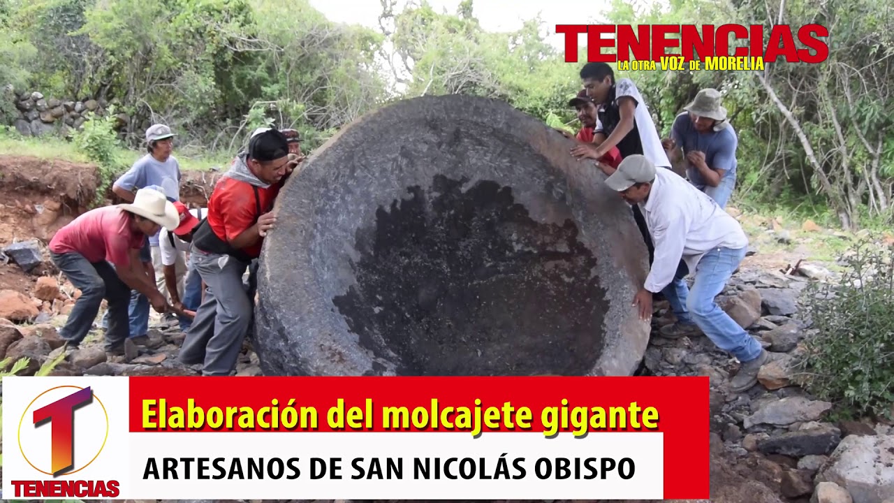 Casi listo el molcajete gigante de San Nicolás