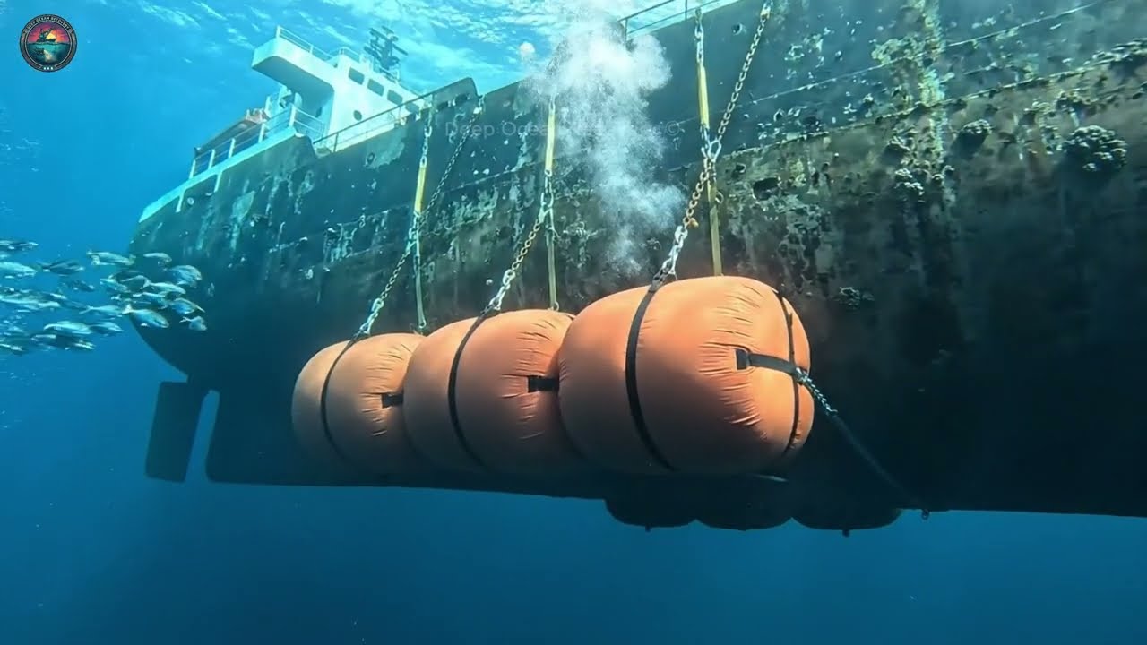Deep Ocean Recovery: Giant Air Bags for Ship Salvage Operations