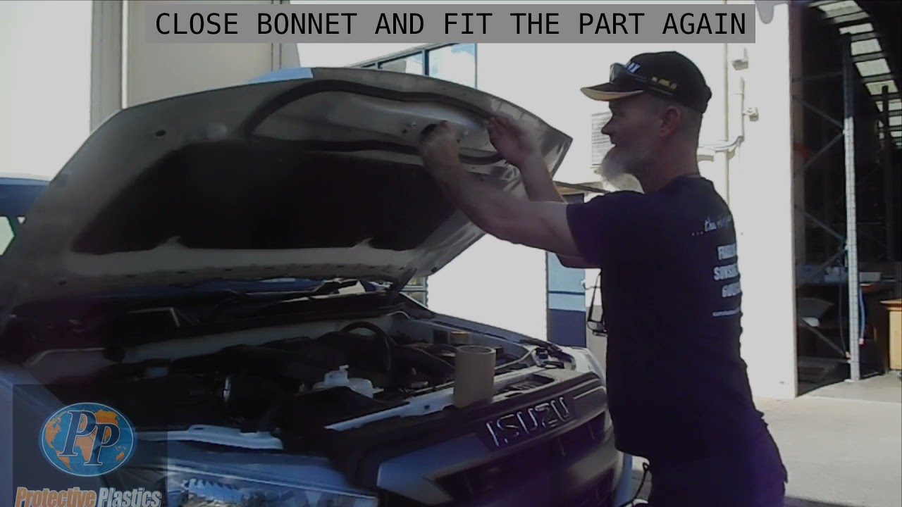 PROTECTIVE PLASTICS - FITMENT OF BONNET PROTECTOR TO ISUZU D-MAX