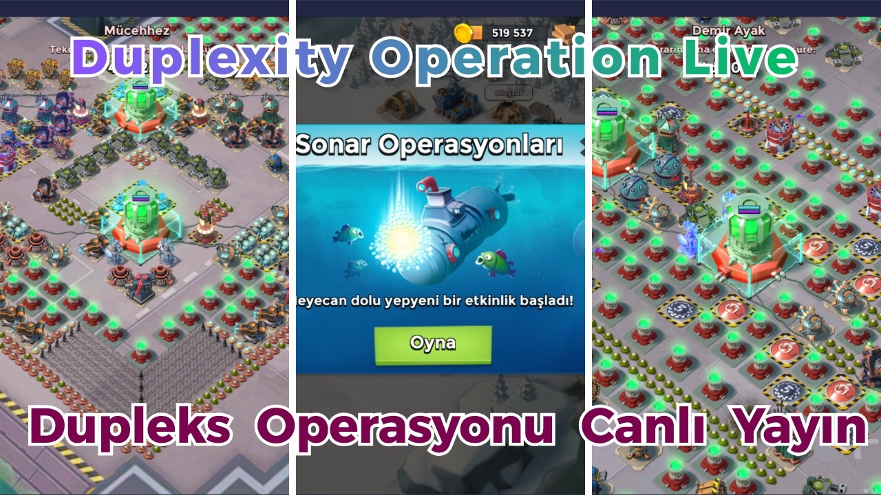 Sonar Dupleks Operasyonu Canlı. Duplexity Operation Live Boom Beach Türkçe