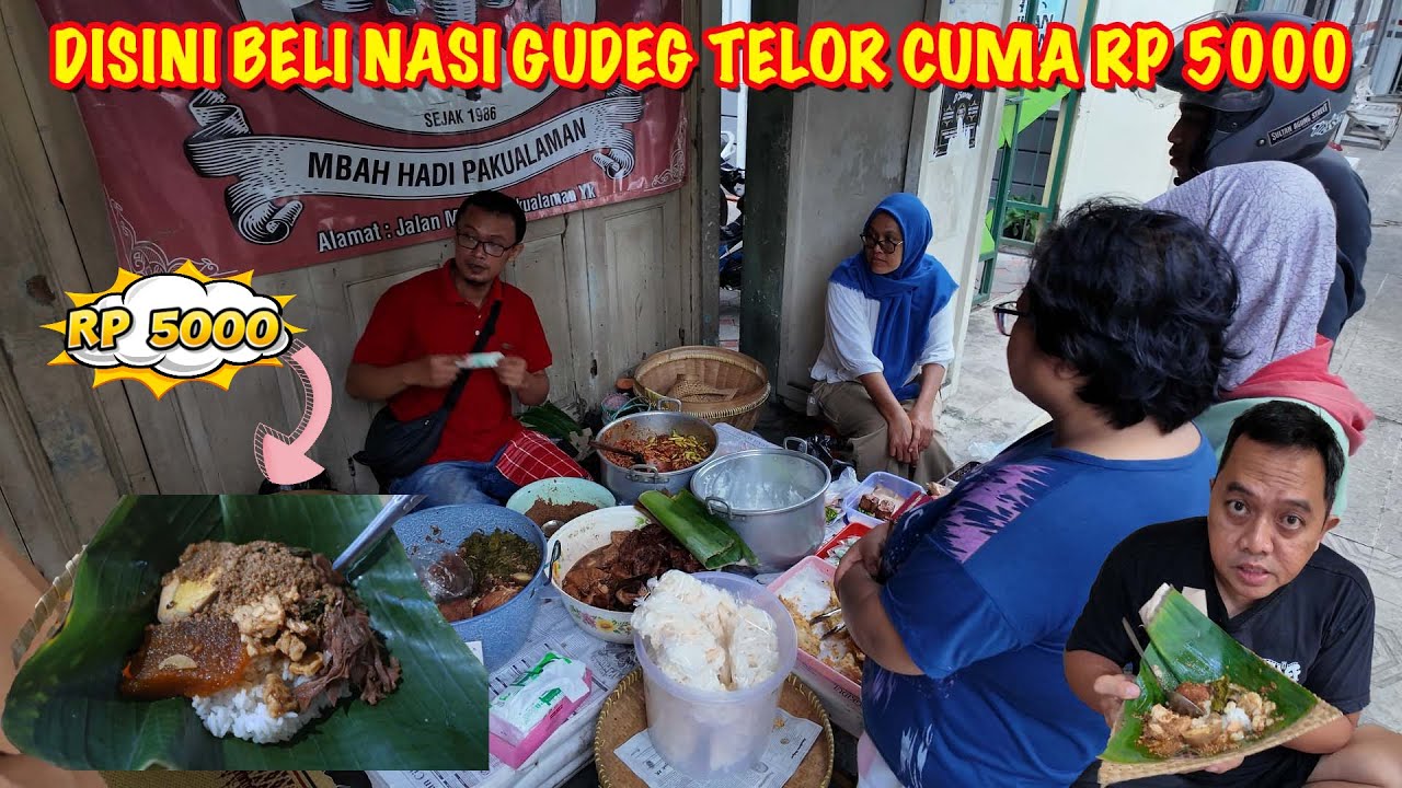 GUDEG ANGKRINGAN MBAH HADI INI MENGIJINKAN PELANGGAN UNTUK BELI GUDEG HANYA DENGAN RP 5000,- SAJA