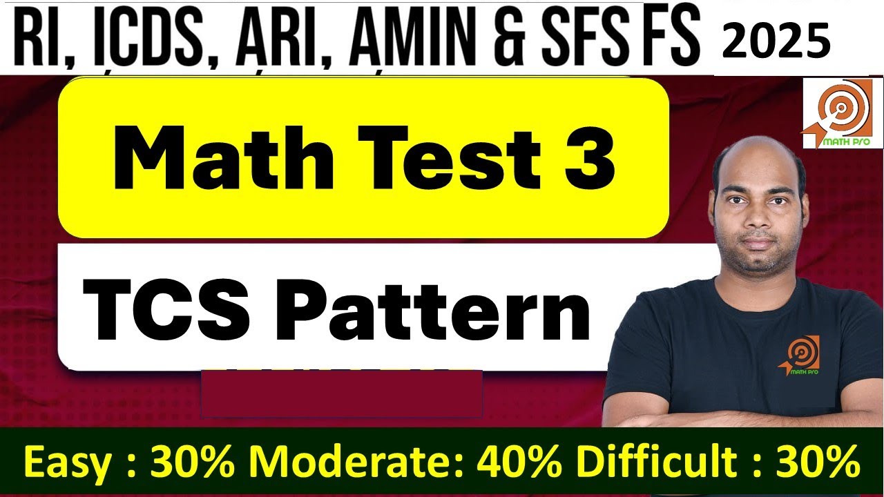 TCS Pattern RI ICDS ARI SFS Prelims Полный набор математических тестов Важные вопросы Вопросы Mat...