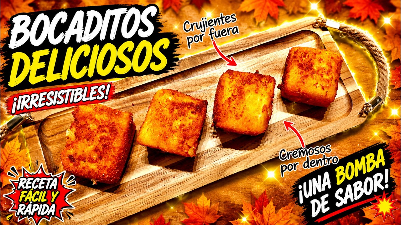BOCADITOS DE JAMON Y QUESO, CRUJIENTES POR FUERA Y CREMOSOS POR DENTRO🧀🍖