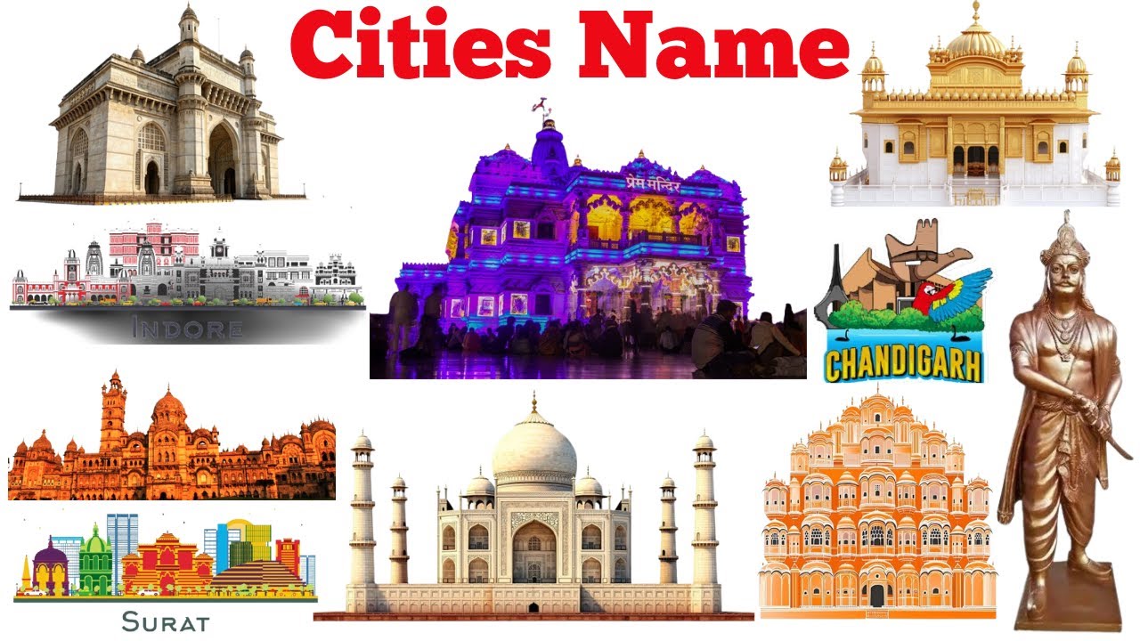 City Names | Famous Cities Name in English and Hindi  | Indian Cities for Kids