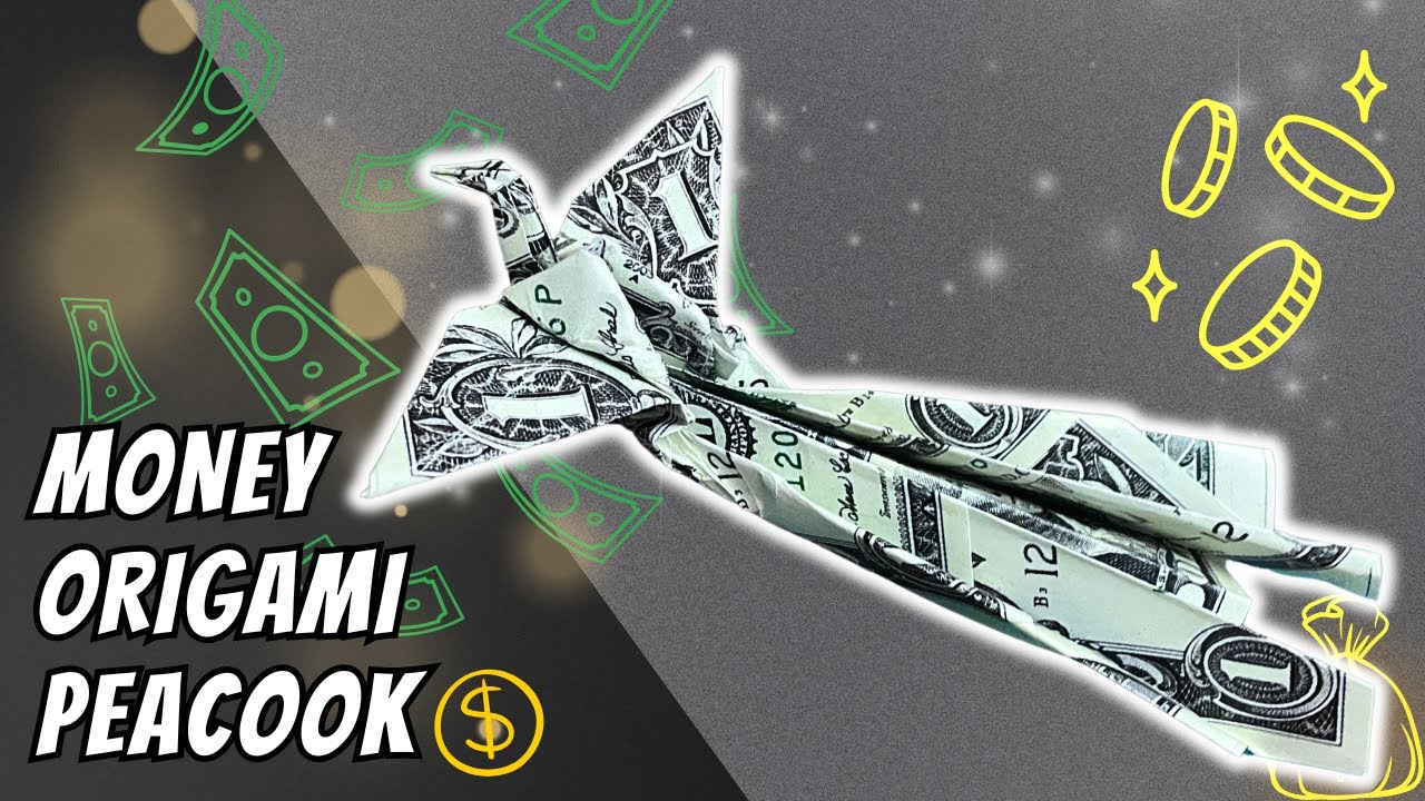 Money Origami Peacock 🦚💵 | Beautiful Dollar Origami Bird!