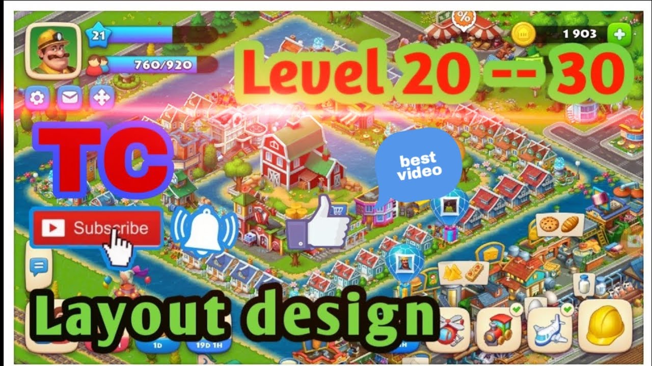 Township Layout design for level 20--30 .. @SFS.85#township #shorts #video