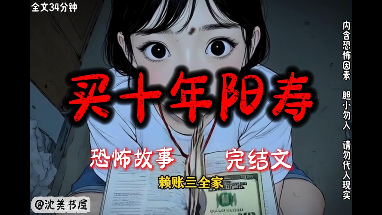 《买十年阳寿》34分钟 哄睡悬疑故事已完结。#沈美书屋 #悬疑恐怖故事#一口气看完系列#完结文#哄睡神器#民间故事