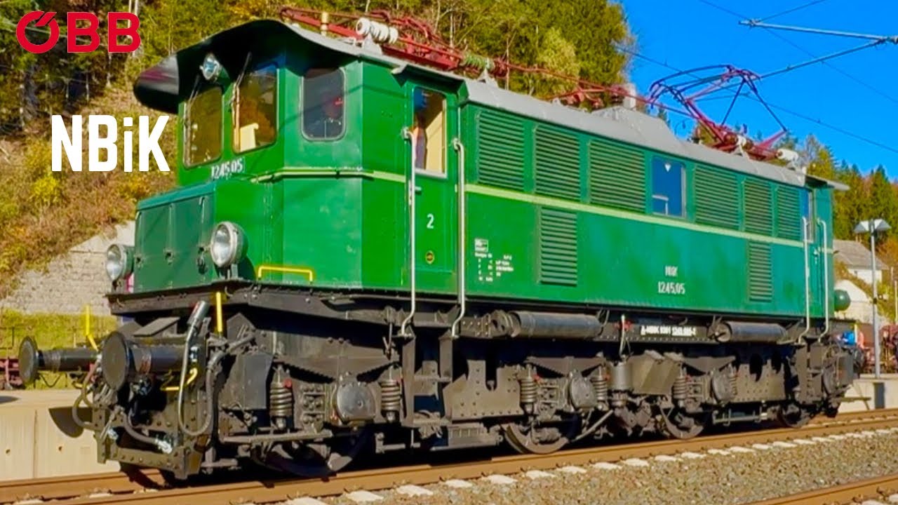 4KHD External drivers view - vintage 🇦🇹 loco 1245.05: Rosenbach - Arnoldstein + Villach freight yard