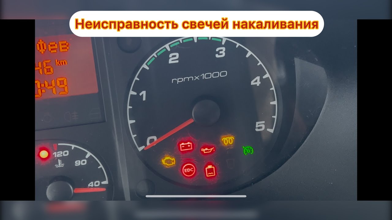 Неисправность свечей накаливания на Ивеко Дейли, моргает спираль свечей накала.  