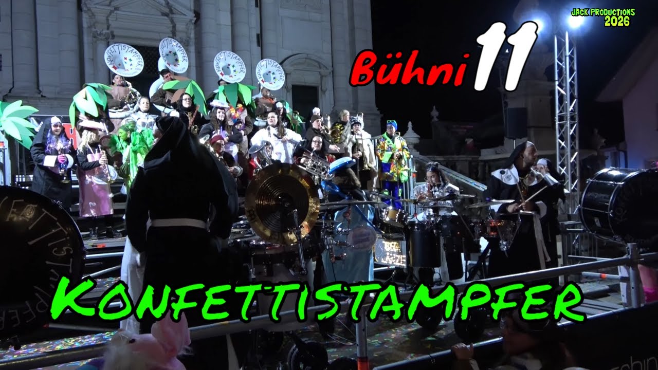 Solothurner Fasnacht 2026, Guggenmusik, Konfettistampfer Bühni 11