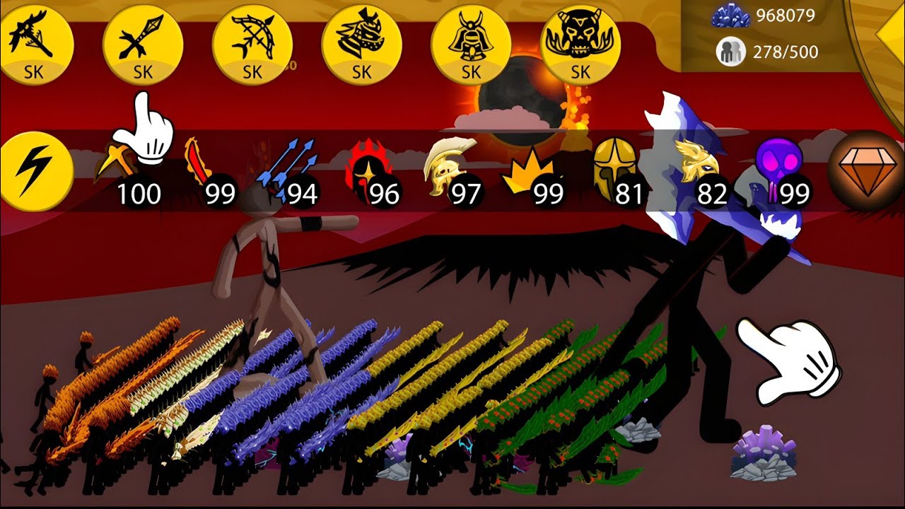 stick war legacy  all units type swordwrath  vs Giant  boss MOD VIP