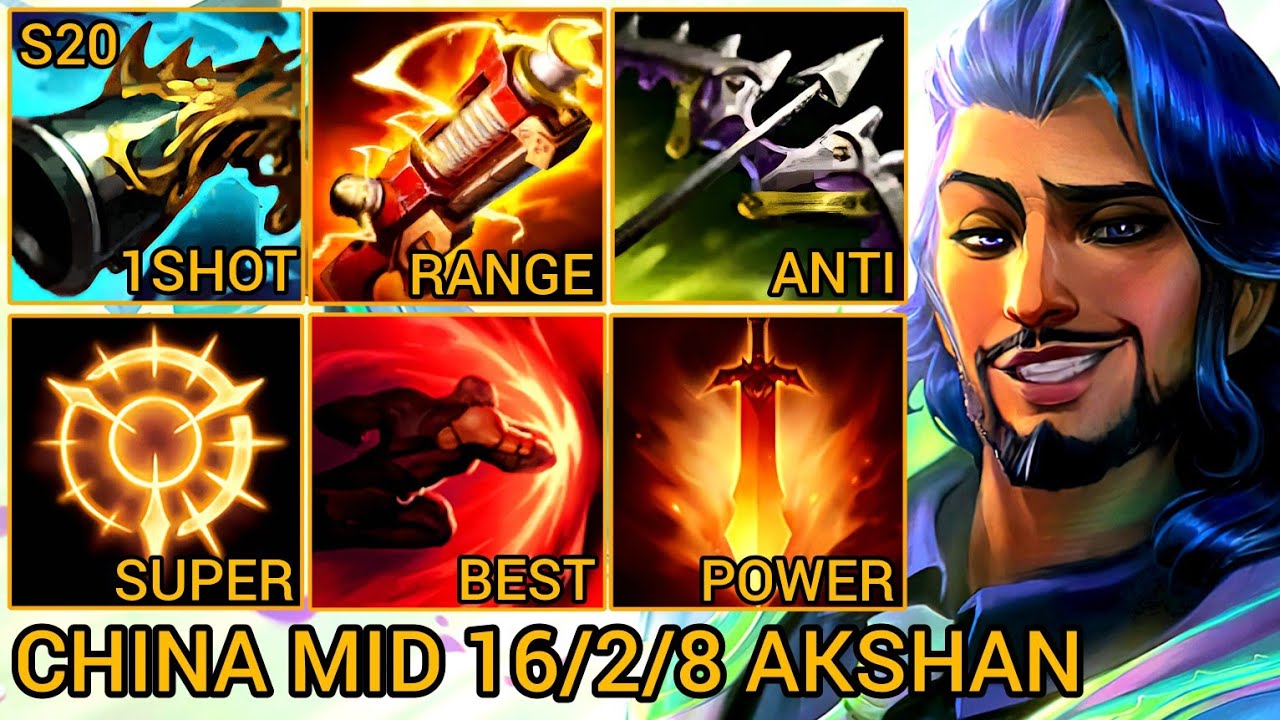 National 10 Akshan MVP Mid Lane S+ 16/2/8 - China Wild Rift New Meta Build & Runes By Tiarty