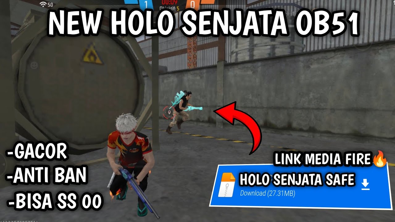 NEW UPDATE OB51 HOLOGRAM SENJATA BLUE TERBARU WORK DI FF BIASA DAN FF MAX AUTO ANTI BANNED SAFE 100%