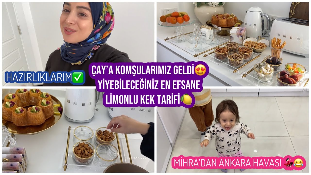 KOMŞUMUZ ÇAYA GELDİ, HAZIRLIKLARIM, YİYEBİLECEĞİNİZ EN GÜZEL LİMONLU KEKİ YAPTIM, KARABAŞ YAŞIYOR🥺
