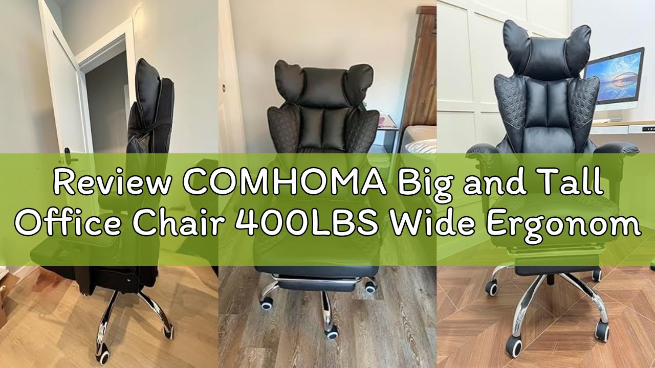 Review COMHOMA Big and Tall Office Chair 400LBS Wide Ergonomic Gaming Chair with Deluxe Embossing De