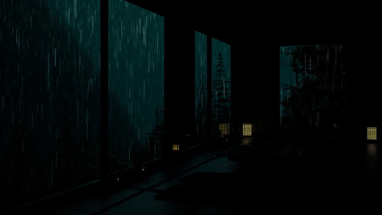 Dark Room Rain Sounds for Sleeping 🌧️ Heavy Rain on Window for Deep Relaxation and ASMR
