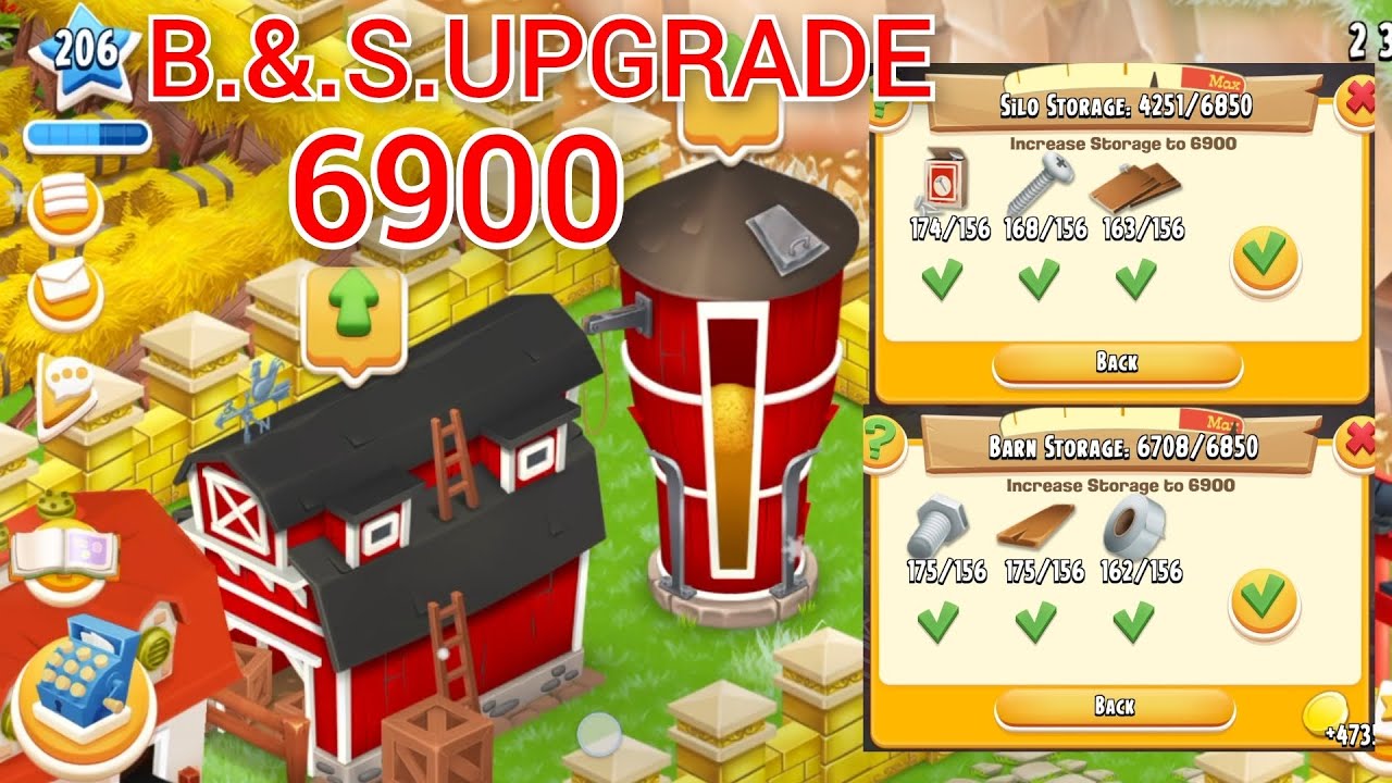 HAY Day How To Upgrade Barn and Silo 6900 and gameplay level 206 #hayday #farming #games #trending 