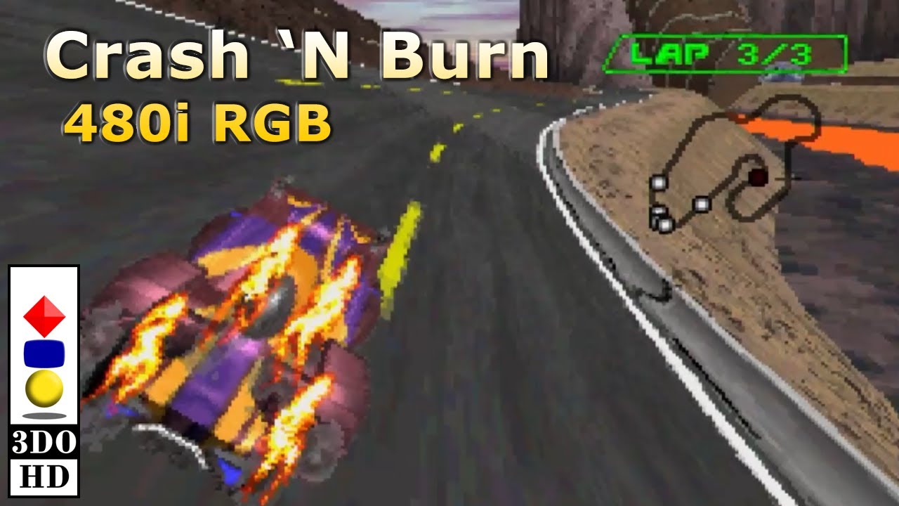 3DO Crash 'N Burn Circuit 1 Full Gameplay 480i RGB