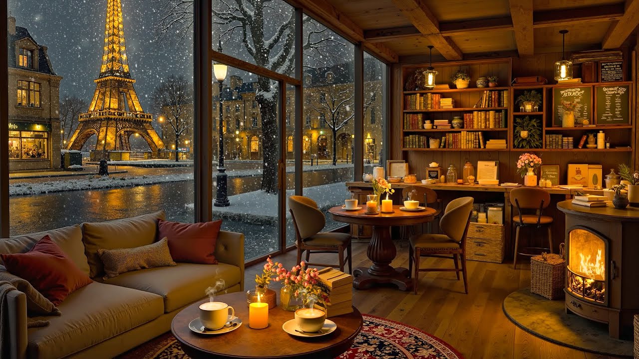 Cozy Fireplace & Relaxing Jazz Instrumental Music ☕ Smooth Jazz Music to Working, Studying, Relaxing