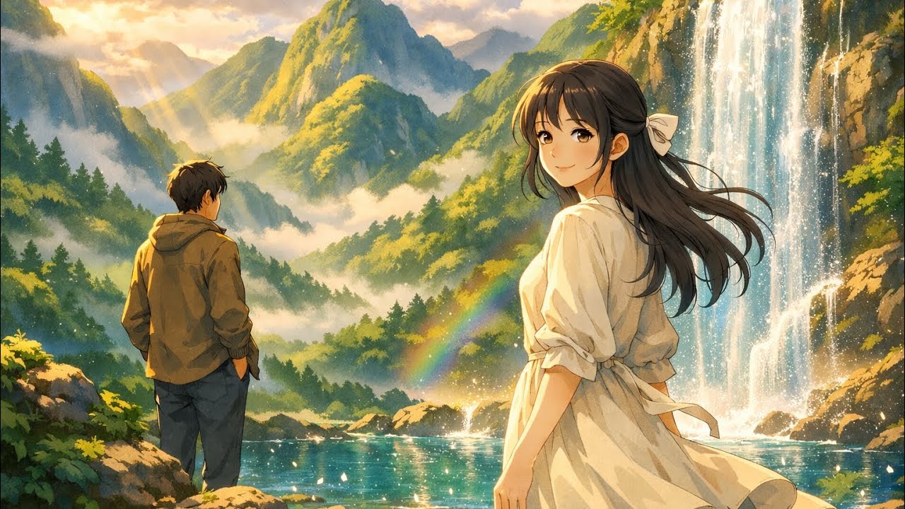 A Silent Adventure Between Mountains and Waterfalls 🌿 | Ghibli ASMR