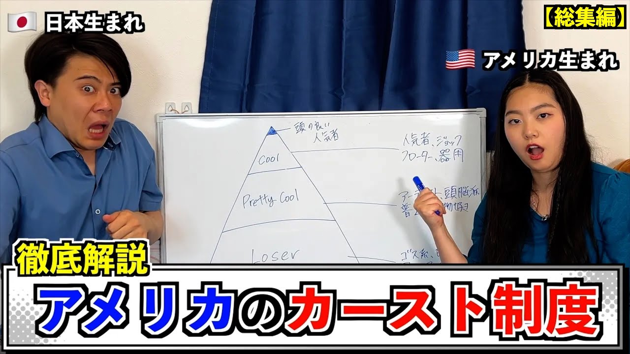 【総集編：ボードシリーズ】日本人は知らないアメリカのカースト制度をアメリカ生まれが徹底解説！ アメリカの闇が見えました...