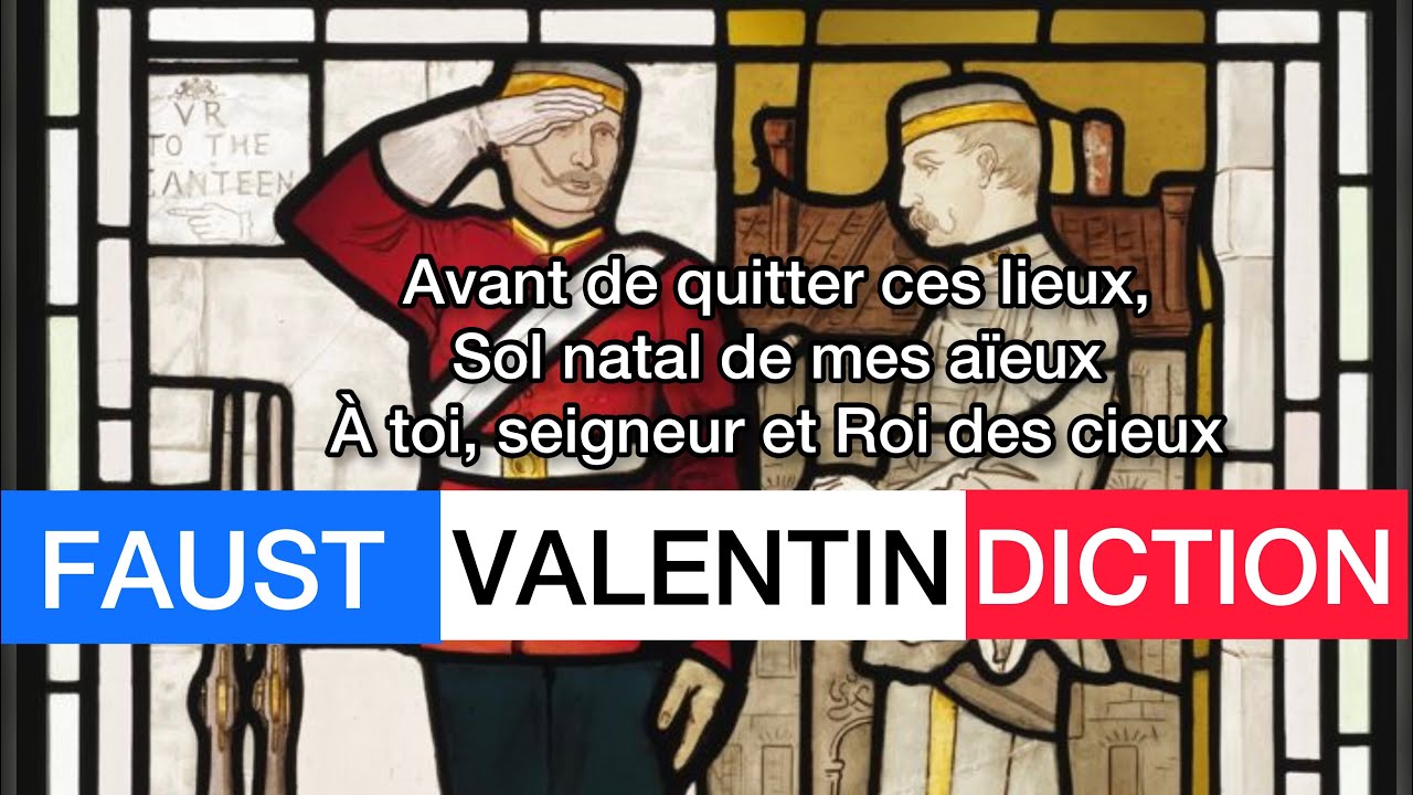 VALENTIN Avant de quitter ces lieux - Faust GOUNOD, french DICTION + guide with score animation
