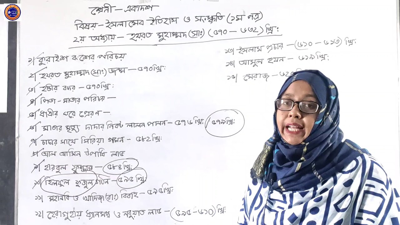 HSC || 1st Year || Islamic History & Culture || Chapter 2 || Farhana Sharmin || MHSC ||