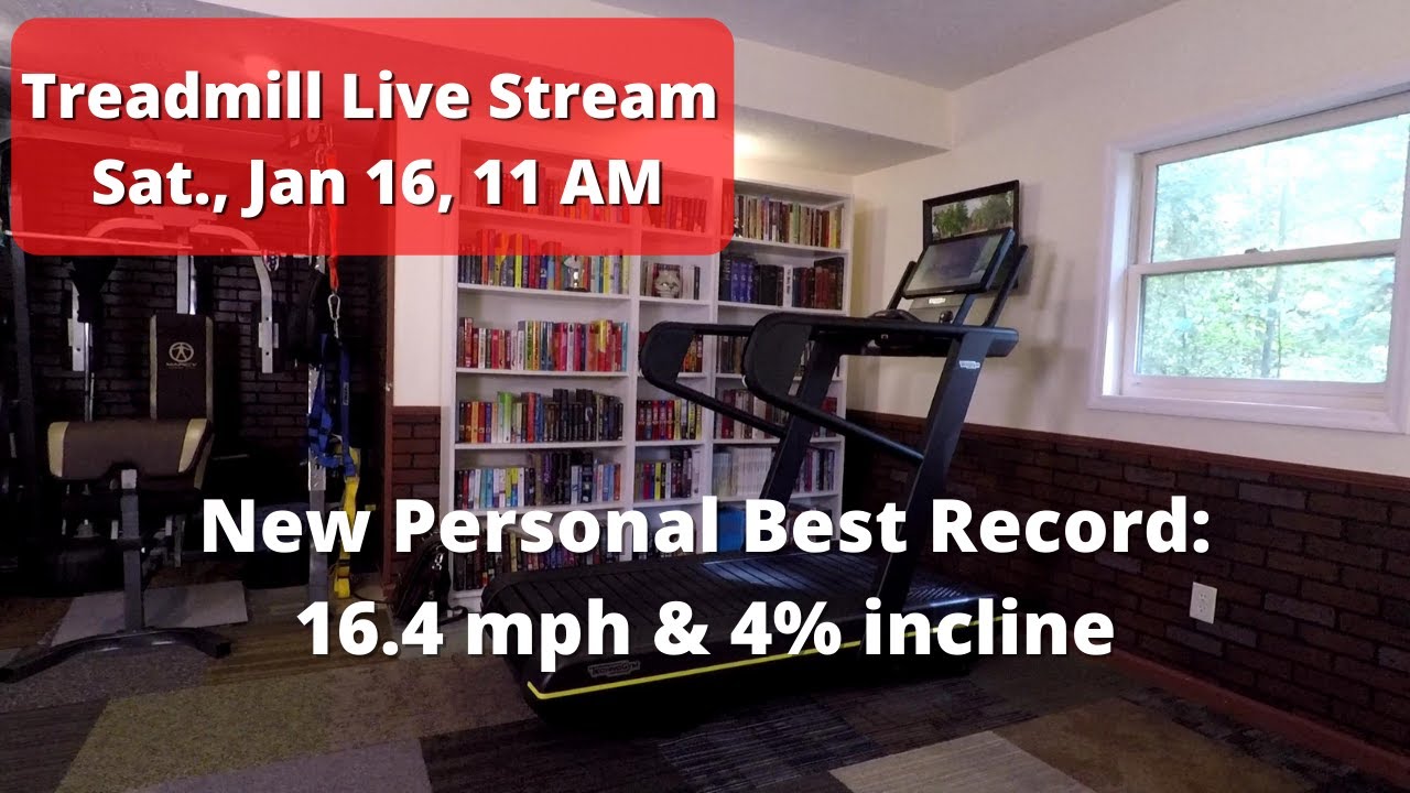 16.4 mph (26.39 km/h) Treadmill Live Stream: Personal Best Record