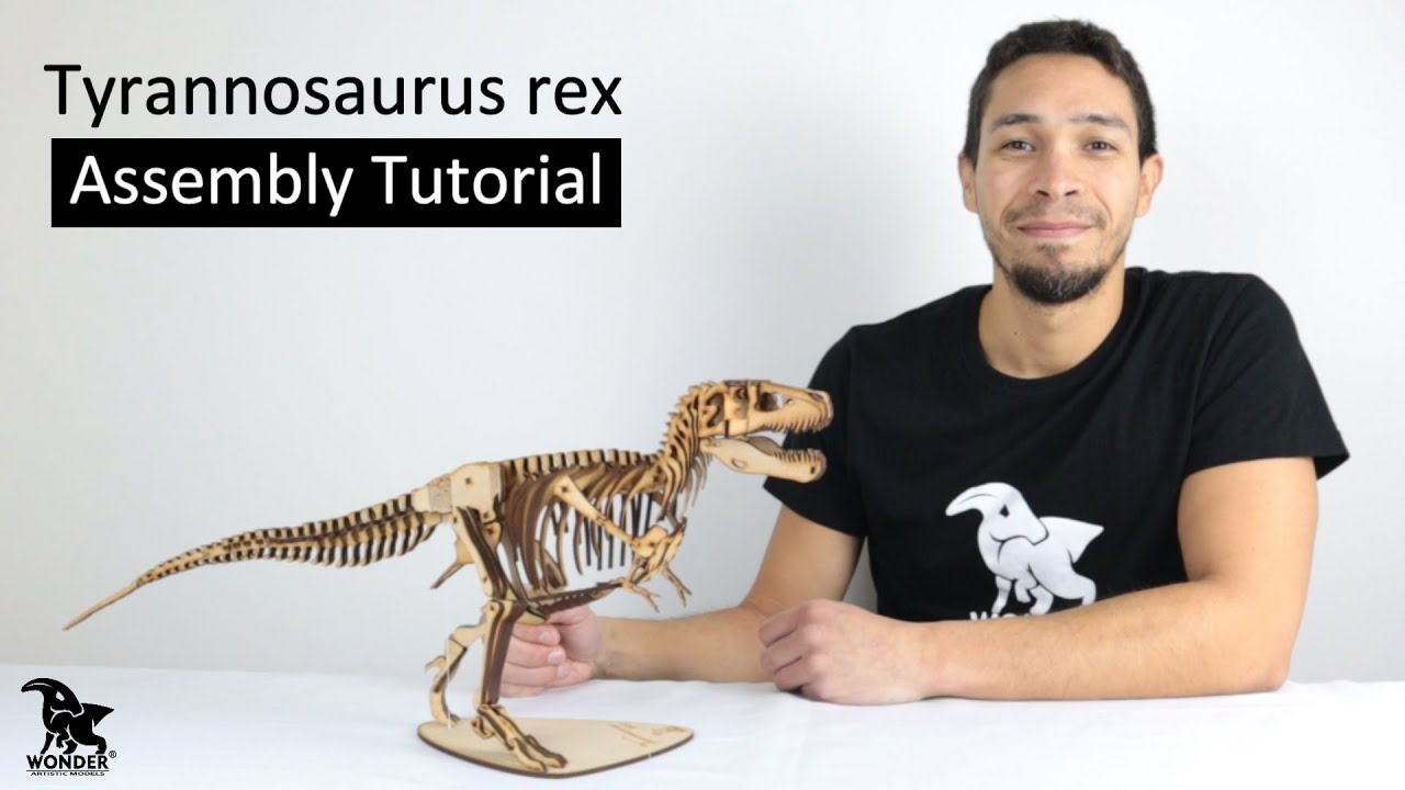 Tyrannosaurus rex 3D Wooden Model - Deluxe Version | Assembly Tutorial
