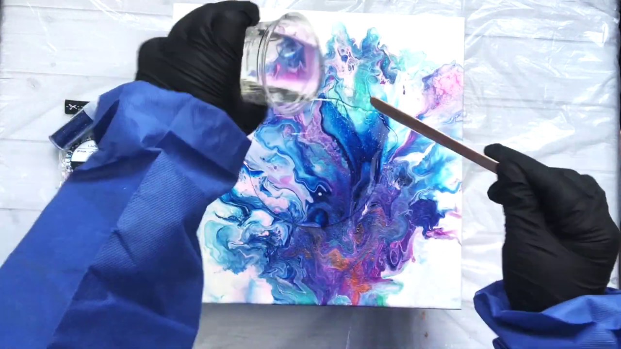 Sort of a Dutch Pour with a Resin and Glitter Finish