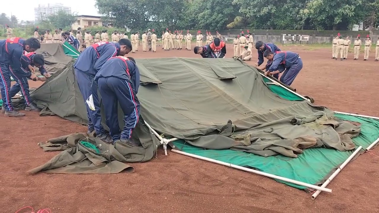 Tent Pitching in TSC 2, at Belagavi group. by 27 KAR BN NCC HUBBALLI